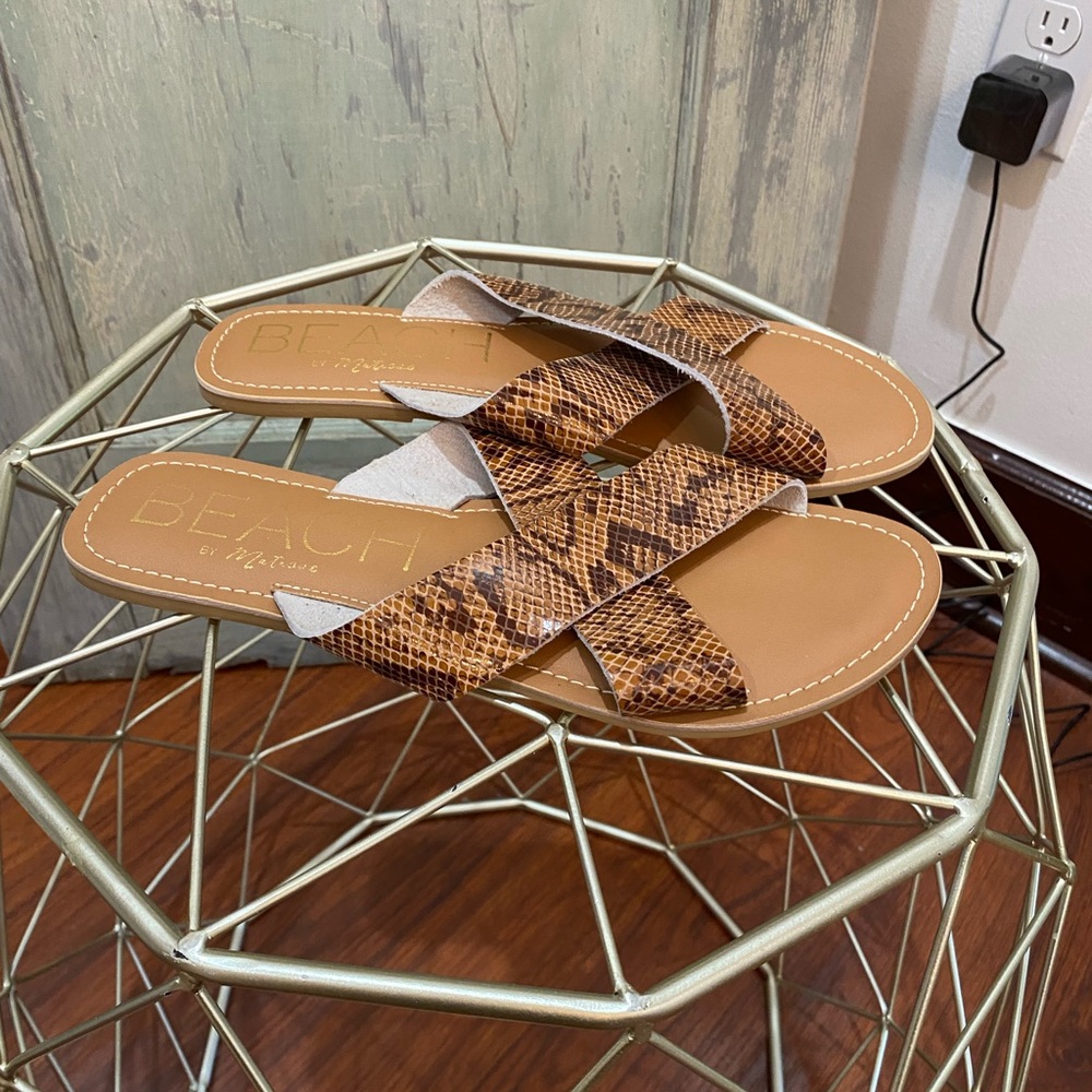 Matisse - Python Snake Two Strap Leather Sandal Size 10 NWOB